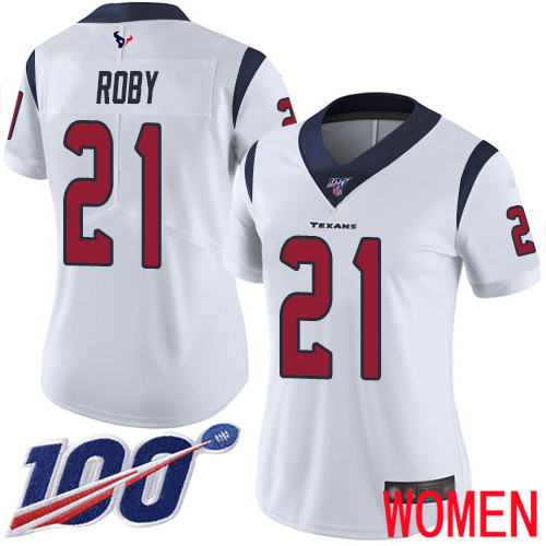 Houston Texans Limited White Women Bradley Roby Road Jersey NFL Football #21 100th Season Vapor Untouchable->youth nfl jersey->Youth Jersey